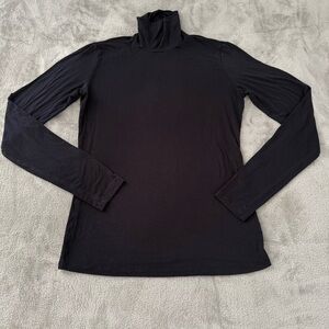 Weekend MaxMara Turtleneck Long Sleeve Top Womens S Black Lightweight Minimal